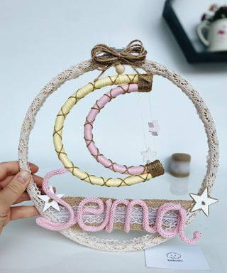 Handmade Personalized Name Hoop Art - Layla