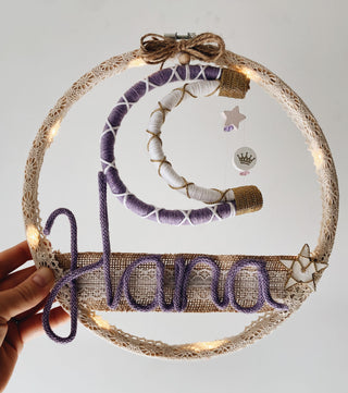 Handmade Personalized Name Hoop Art - Layla