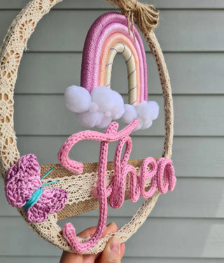 Macrame Rainbow with Pompoms - Nursery Decor